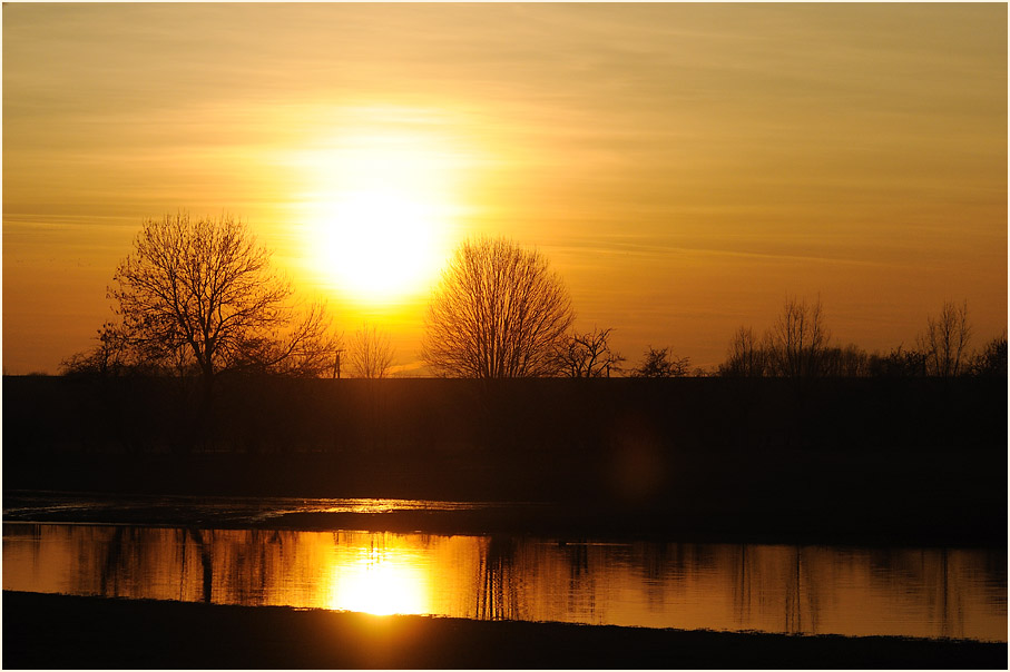Sonnenuntergang, Walsumer Rheinaue Duisburg